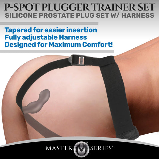 P-Spot Plugger Trainer Set Silicone 3 Piece Prostate Plug Set with Harness - prostate-stimulator - The Rabbit Hole Life