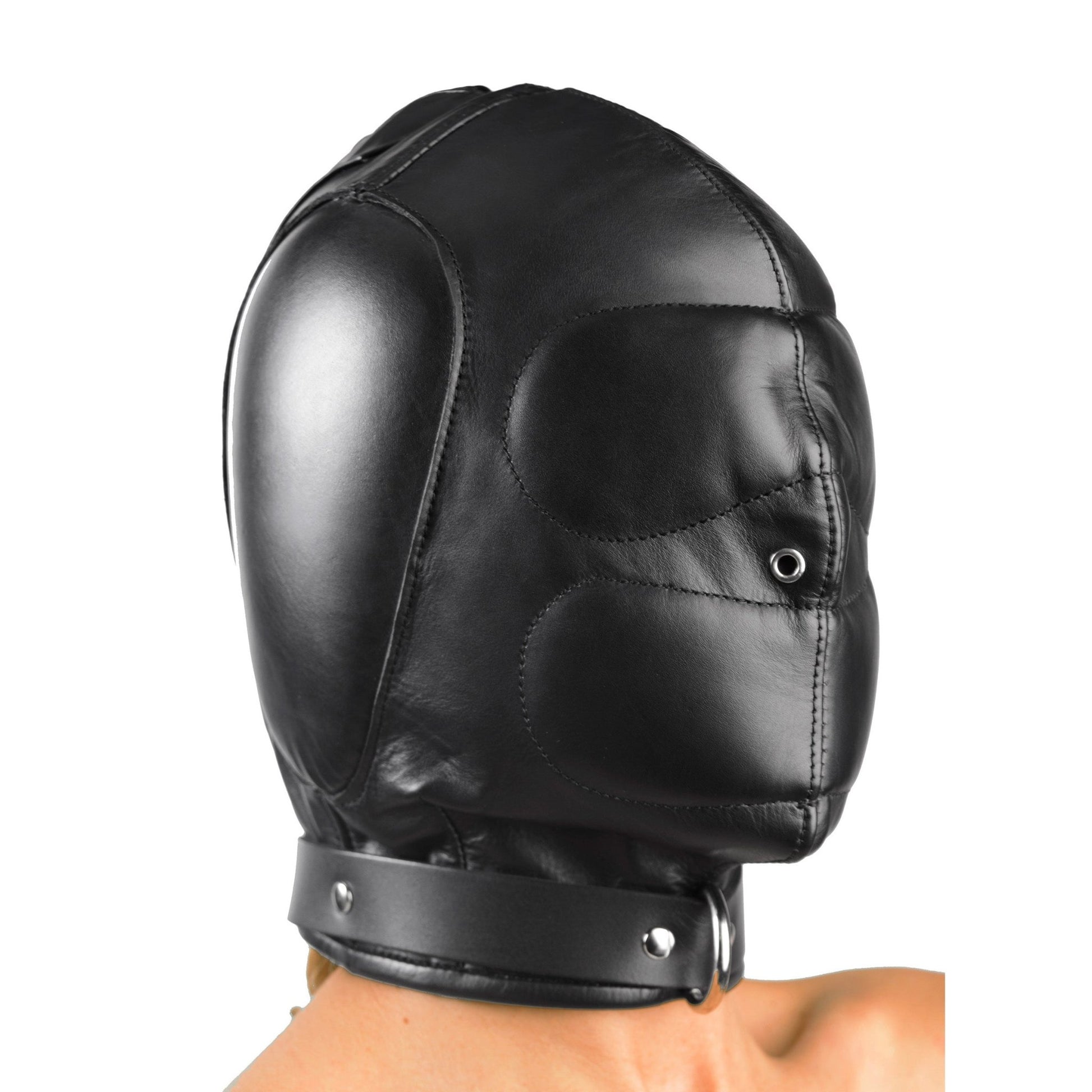 Padded Leather Hood - MediumLarge - LeatherR - The Rabbit Hole Life