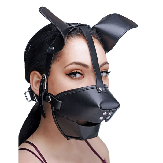 Pup Puppy Play Hood and Breathable Ball Gag - hoods-muzzles - The Rabbit Hole Life