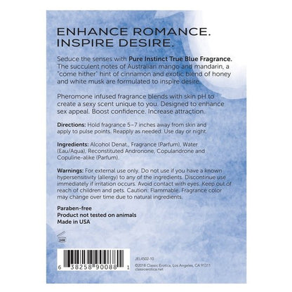 PURE INSTINCT Pheromone Infused Fragrance True Blue .74oz | 22 mL - Lubes - The Rabbit Hole Life