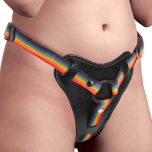 Rainbow Strap On Harness with Silicone O-Rings - DildoHarness - The Rabbit Hole Life