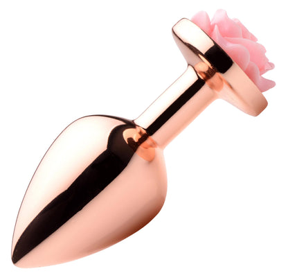 Rose Gold Anal Plug with Flower - Large - butt-plugs - The Rabbit Hole Life