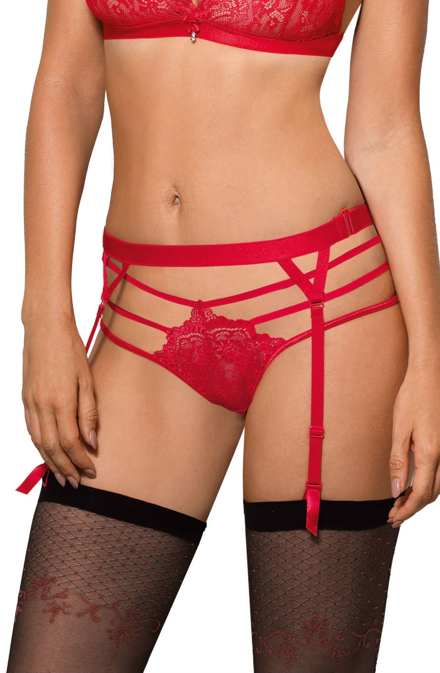Roza Cyria Red Suspender Belt - The Rabbit Hole Life