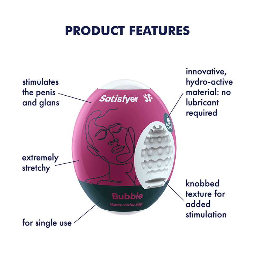 Satisfyer Masturbator Egg 3er Set (Bubble) Violet - For Him - The Rabbit Hole Life