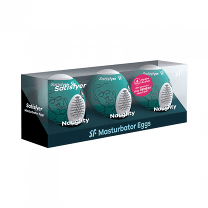 Satisfyer Masturbator Egg 3er Set (Naughty) Dark Green - For Him - The Rabbit Hole Life