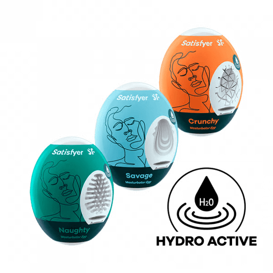 Satisfyer Masturbator Egg 3er Set (Naughty, Savage, Crunchy) Assorted - For Him - The Rabbit Hole Life