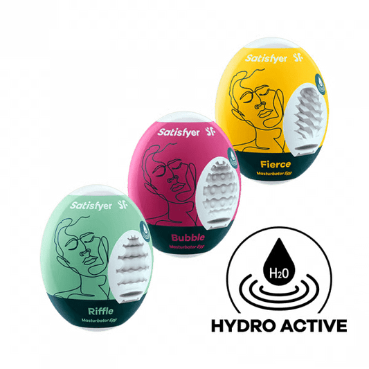 Satisfyer Masturbator Egg 3er Set (Riffle, Bubble, Fierce) Assorted - For Him - The Rabbit Hole Life