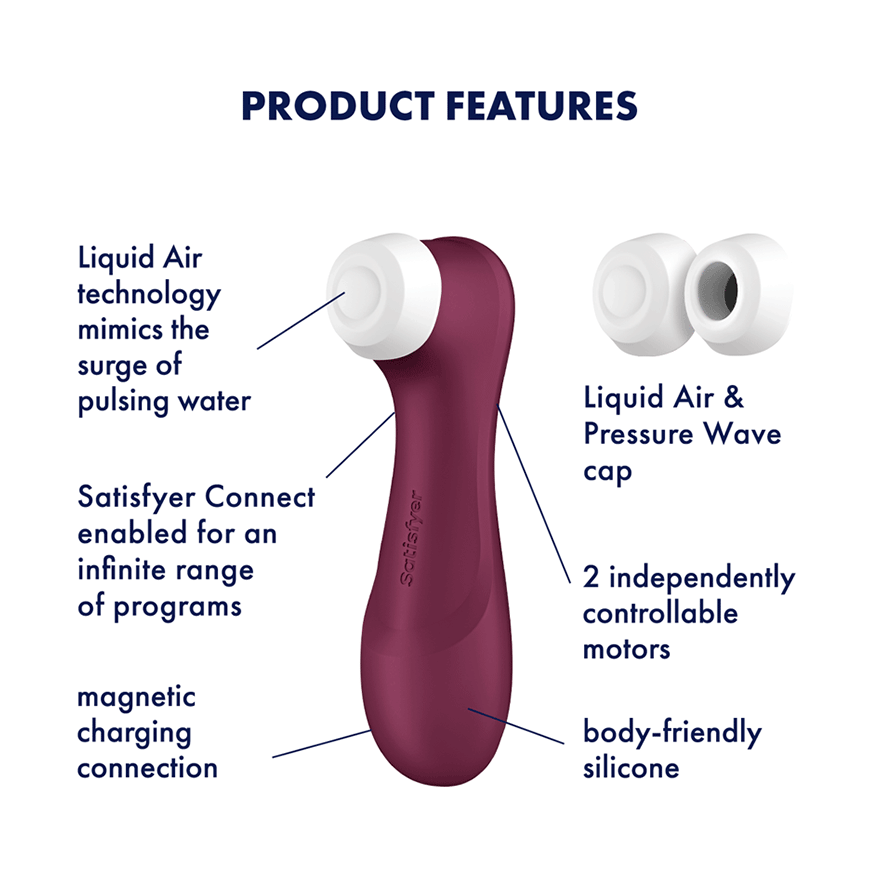 Satisfyer Pro 2 Generation 3 Connect App - Wine Red - Vibrators - The Rabbit Hole Life