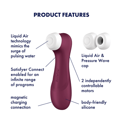 Satisfyer Pro 2 Generation 3 Connect App - Wine Red - Vibrators - The Rabbit Hole Life