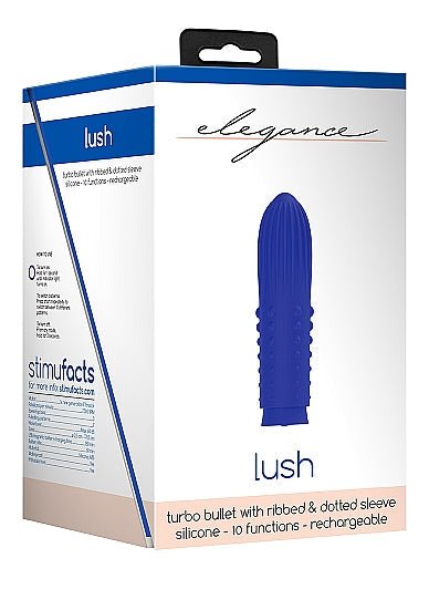 Shots Toys Elegance Lush Turbo Rechargeable Bullet Vibrator Blue - Vibrators - The Rabbit Hole Life