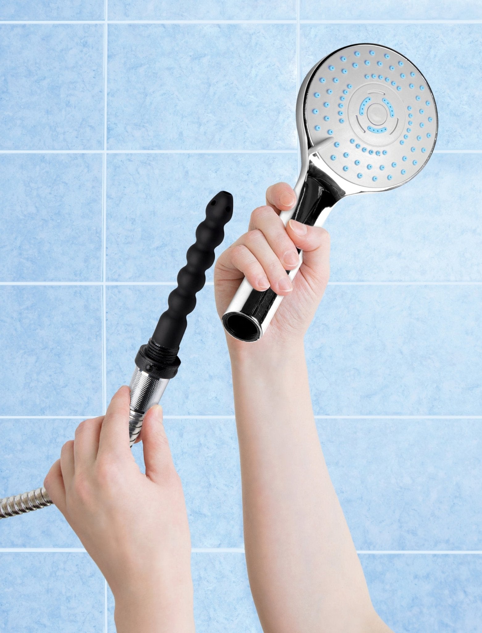 Shower Head with Silicone Enema Nozzle - enema-supplies - The Rabbit Hole Life