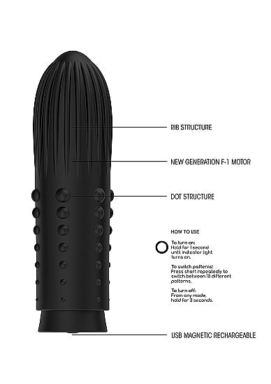 Shots Toys Elegance Lush Turbo Rechargeable Bullet Vibrator Black - Vibrators - The Rabbit Hole Life