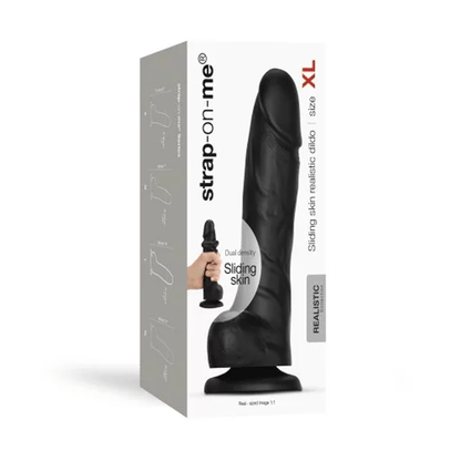 SLIDING SKIN REALISTIC DILDO BLACK- XL - Dongs & Dildos - The Rabbit Hole Life