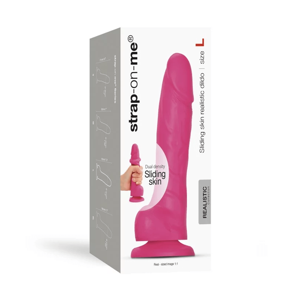 SLIDING SKIN REALISTIC DILDO FUCHSIA - L - Dongs & Dildos - The Rabbit Hole Life