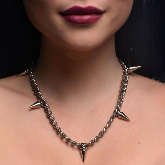 Spiked Punk Necklace - FetishClothing - The Rabbit Hole Life