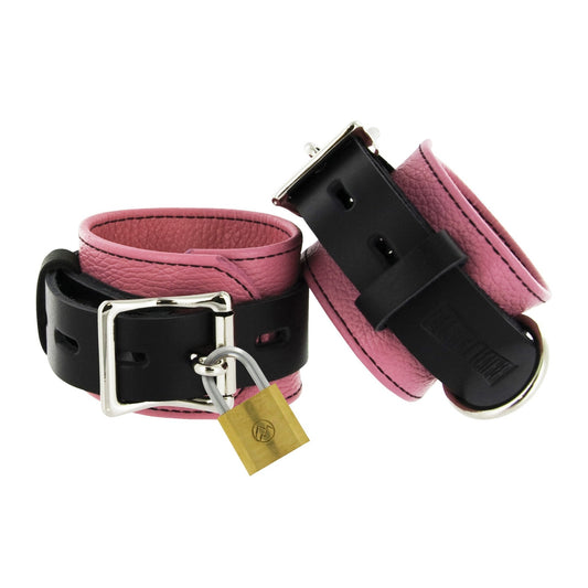 Strict Leather and Black Deluxe Locking Wrist Cuffs - LeatherR - The Rabbit Hole Life