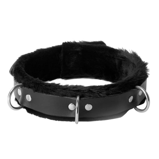 Strict Leather Narrow Fur Lined Locking Collar - LeatherR - The Rabbit Hole Life