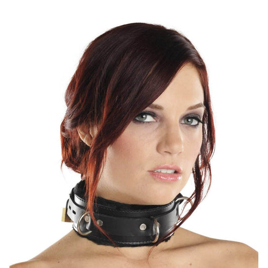 Strict Leather Premium Fur Lined Locking Collar- XL - LeatherR - The Rabbit Hole Life