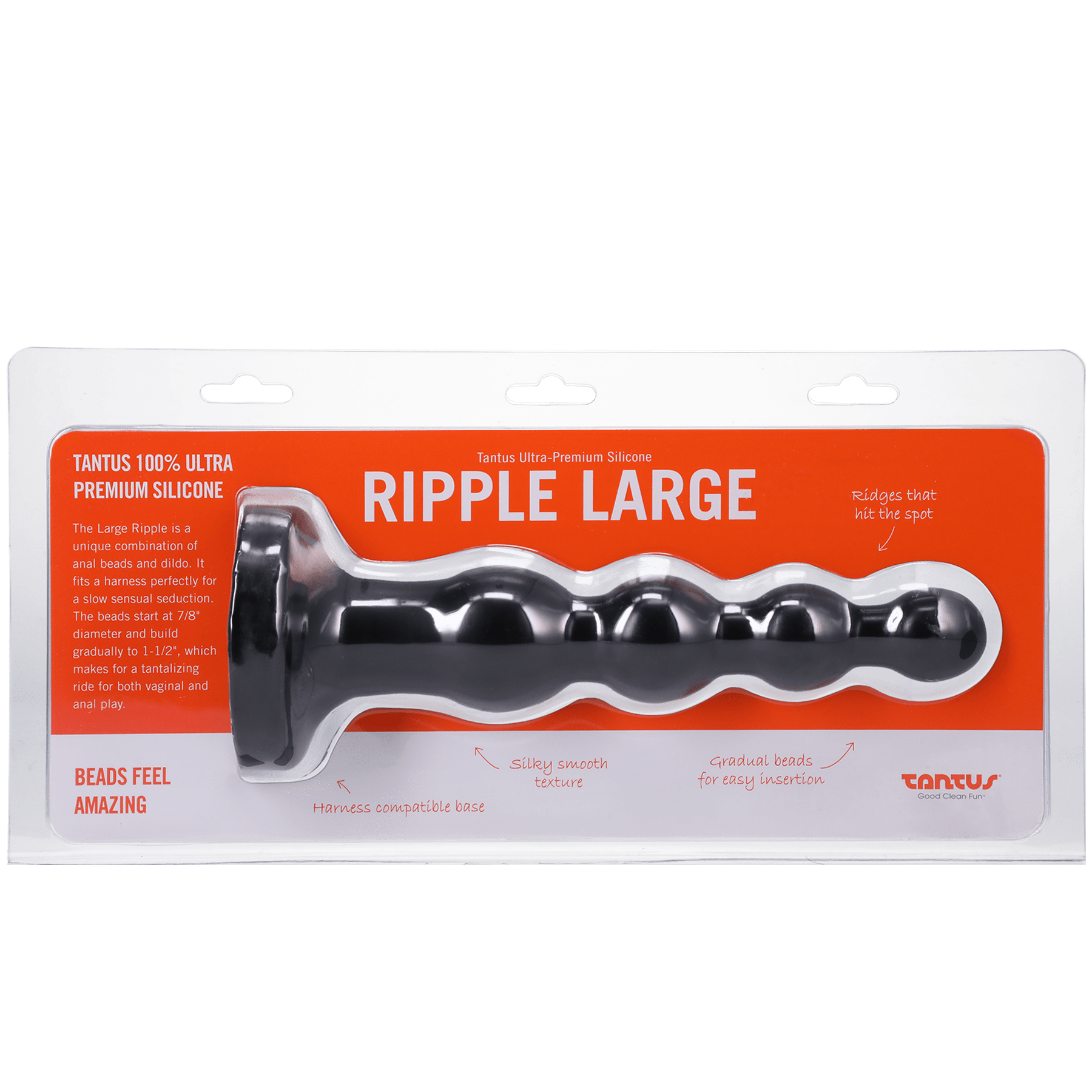 Tantus Silicone Large Ripple Butt Plug Black - Anal Toys - The Rabbit Hole Life