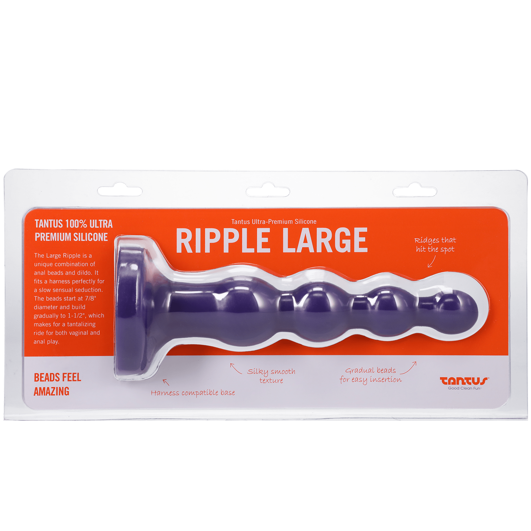 Tantus Silicone Large Ripple Butt Plug Midnight Purple - Anal Toys - The Rabbit Hole Life