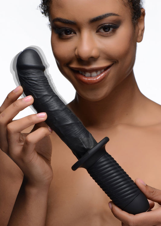 The Large Realistic 10X Silicone Vibrator with Handle - vibesextoys - The Rabbit Hole Life
