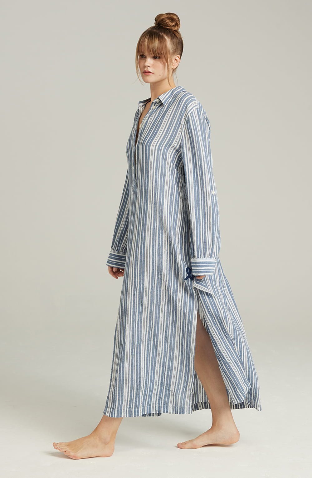 The Maxi Shirt French Navy Stripe - The Rabbit Hole Life