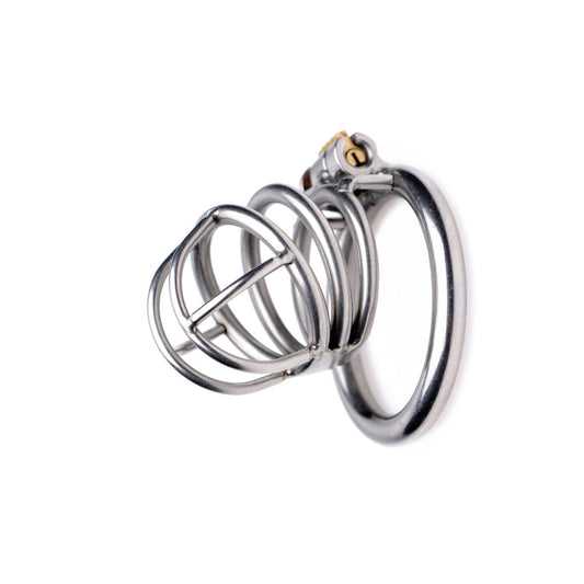 The Pen Deluxe Stainless Steel Locking Chastity Cage - male-chastity - The Rabbit Hole Life