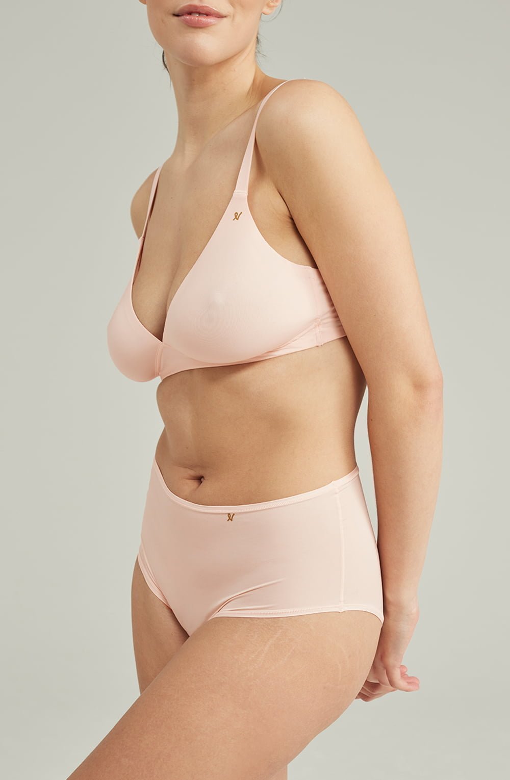 The Second Skin Stretch High Waist Brief Blush Pink - The Rabbit Hole Life