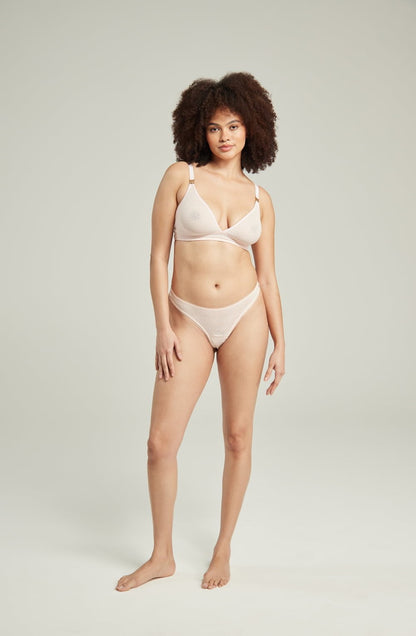 The Sheer Deco Barely There Thong Blush Pink - The Rabbit Hole Life