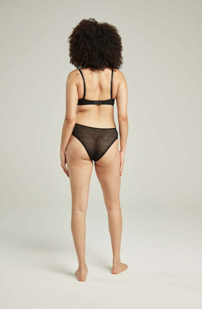 The Sheer Deco High Leg Brief Black - The Rabbit Hole Life