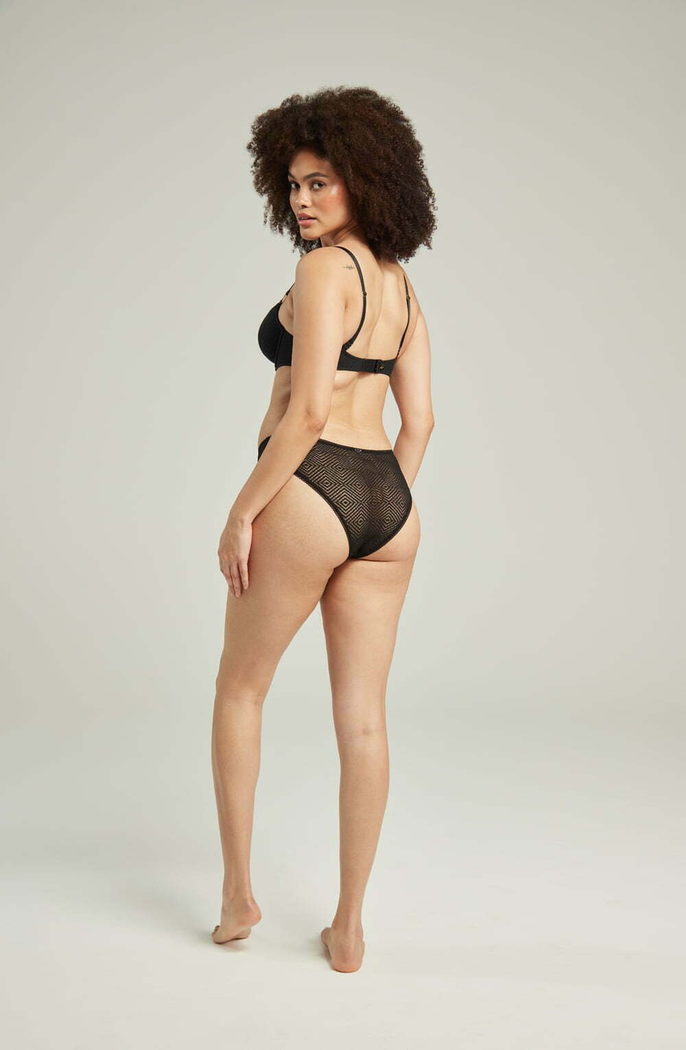 The Sheer Deco High Leg Brief Black - The Rabbit Hole Life