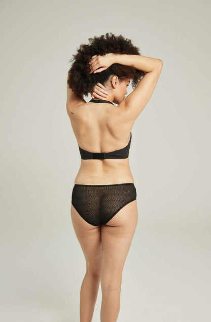 The Sheer Deco Hipster Brief Black - The Rabbit Hole Life