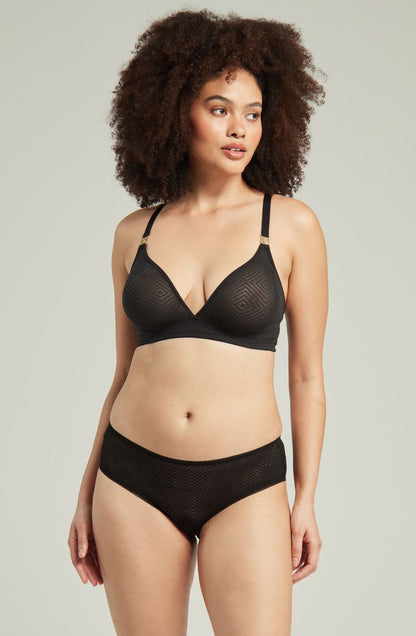 The Sheer Deco Hipster Brief Black - The Rabbit Hole Life