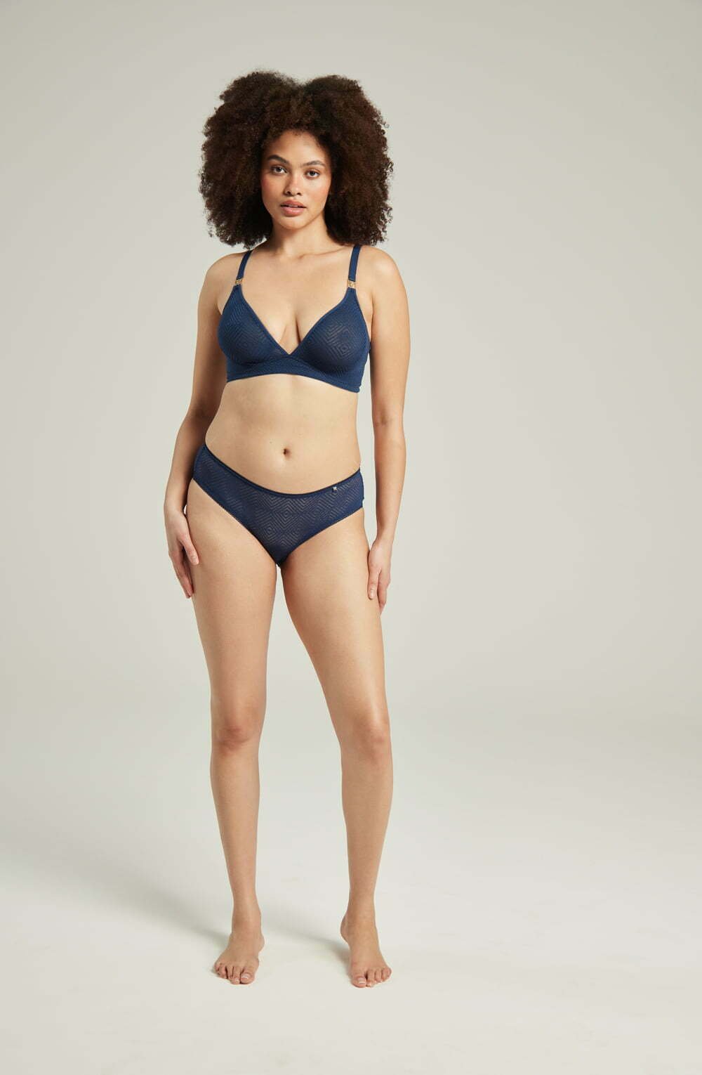 The Sheer Deco Hipster Brief Navy - The Rabbit Hole Life