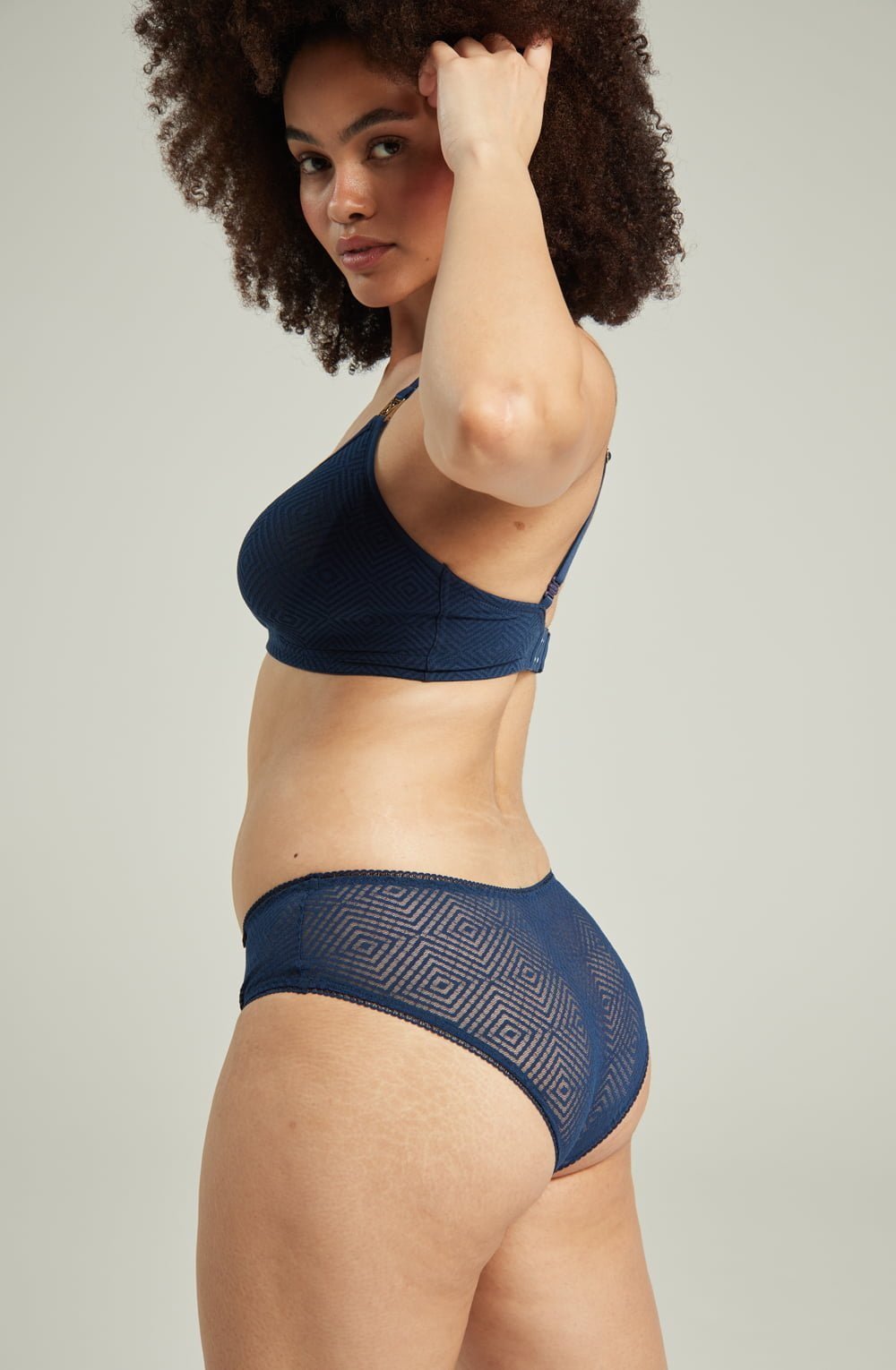 The Sheer Deco Hipster Brief Navy - The Rabbit Hole Life