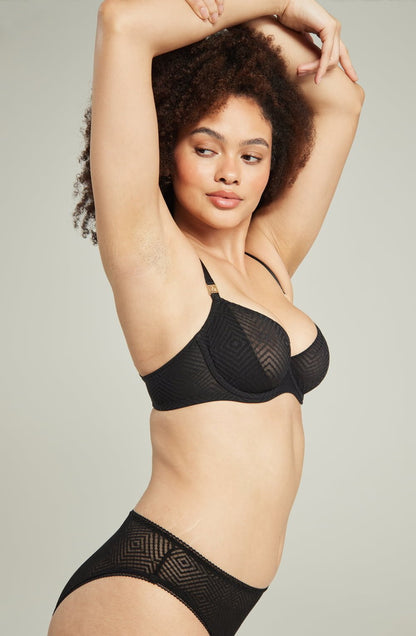 The Sheer Deco Lift Balcony Bra Black Up to GG Cup - The Rabbit Hole Life