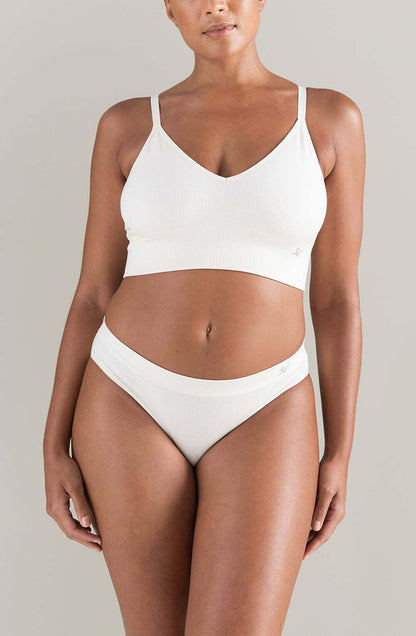 The TENCEL™ High Leg Brief White Sand - The Rabbit Hole Life