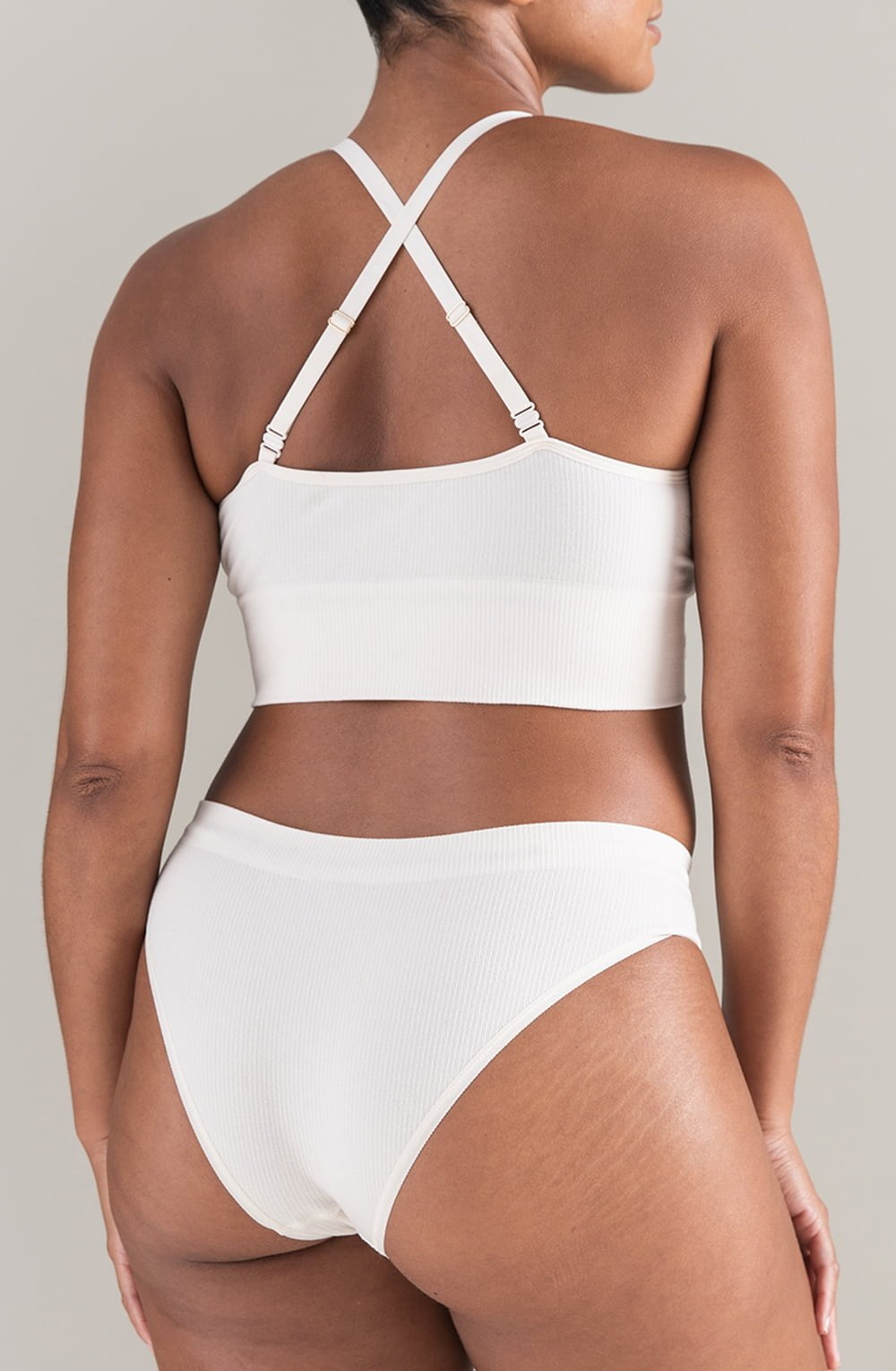 The TENCEL™ High Leg Brief White Sand - The Rabbit Hole Life