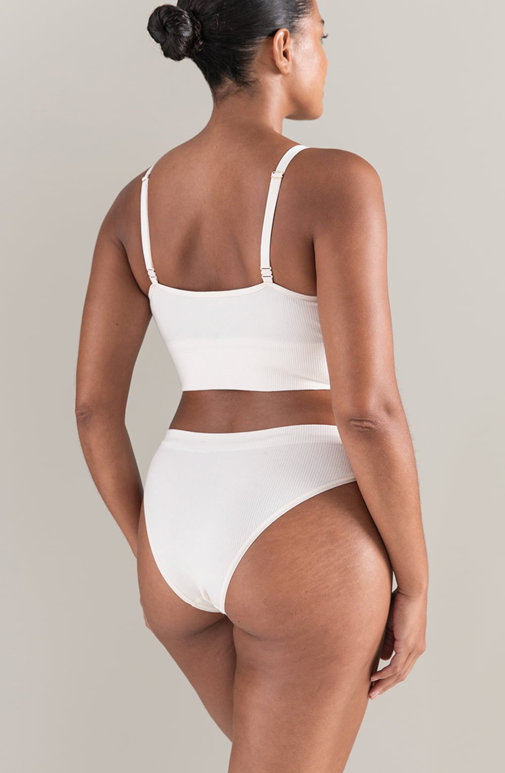 The TENCEL™ High Leg Brief White Sand - The Rabbit Hole Life