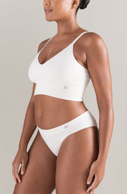 The TENCEL™ High Leg Brief White Sand - The Rabbit Hole Life