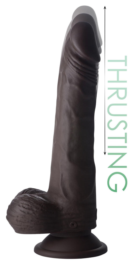 Thrusting and Vibrating 8 Inch Dildo - Dark - vibesextoys - The Rabbit Hole Life