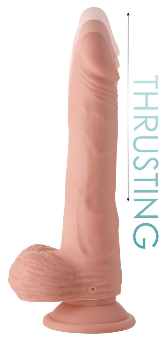 Thrusting and Vibrating 8 Inch Dildo - Light - vibesextoys - The Rabbit Hole Life