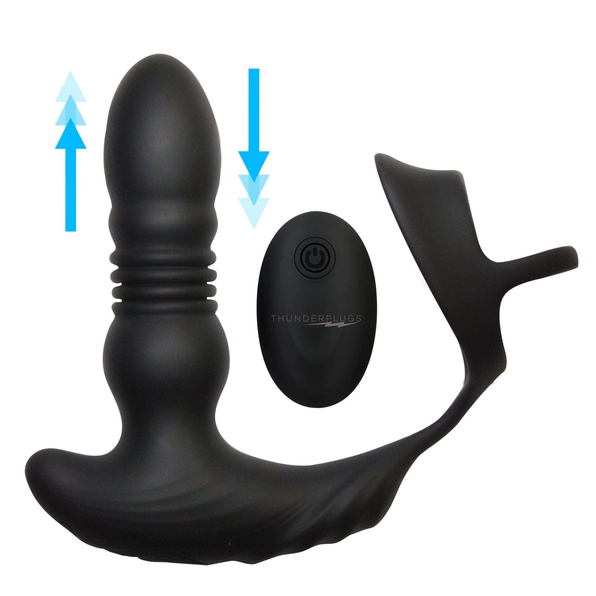 Thrusting Vibrator with Cock and Ball Ring and Remote - cockrings - The Rabbit Hole Life