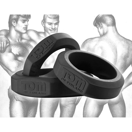 Tom of Finland 3 Piece Silicone Cock Ring Set - cockrings - The Rabbit Hole Life