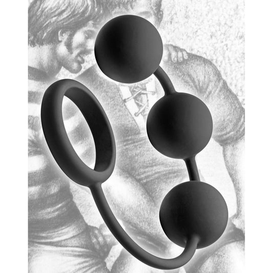 Tom of Finland Silicone Cock Ring with 3 Weighted Balls - silicone-anal-toys - The Rabbit Hole Life