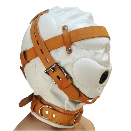 Total Sensory Deprivation Leather Hood - SmallMedium - LeatherR - The Rabbit Hole Life