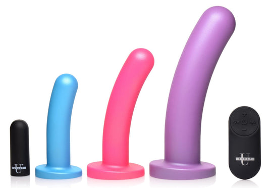 Triple Peg 28X Vibrating Silicone Dildo Set with Remote Control - vibesextoys - The Rabbit Hole Life