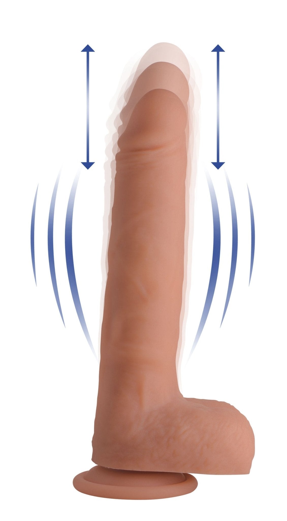 Vibrating & Thrusting Remote Control Silicone Dildo - 10 Inch - Dildos - The Rabbit Hole Life