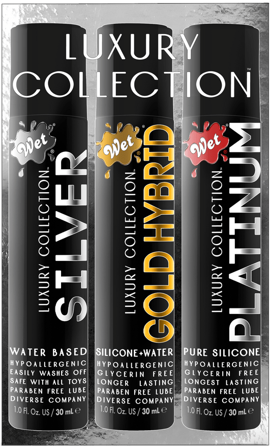 Wet® LUXURY 3 PACK (1OZ SILVER, GOLD, PLATINUM) 1 Fl. Oz./30mL - Lubes - The Rabbit Hole Life