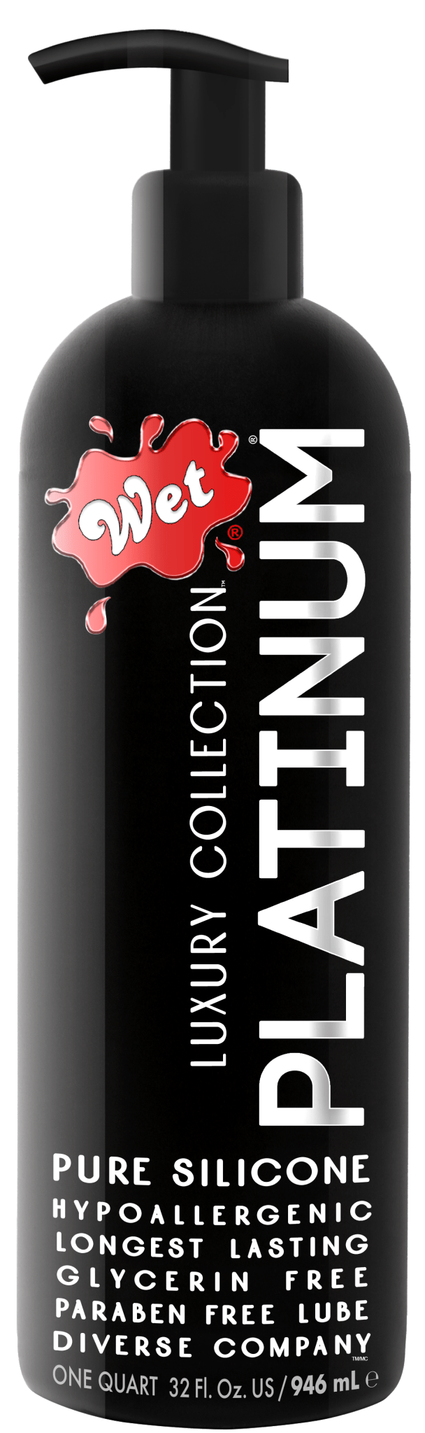 Wet Platinum Silicone Based Sex Lube 32 Ounce - Lubes - The Rabbit Hole Life